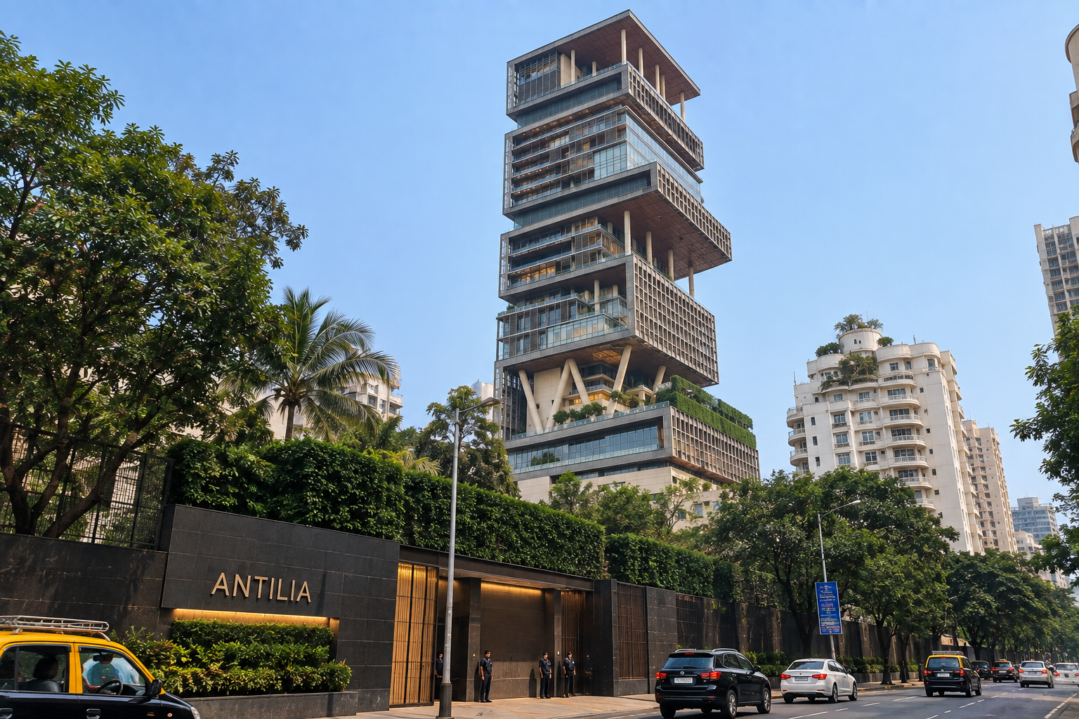 Antalia House (Ambanis House) - Show from Running Bus