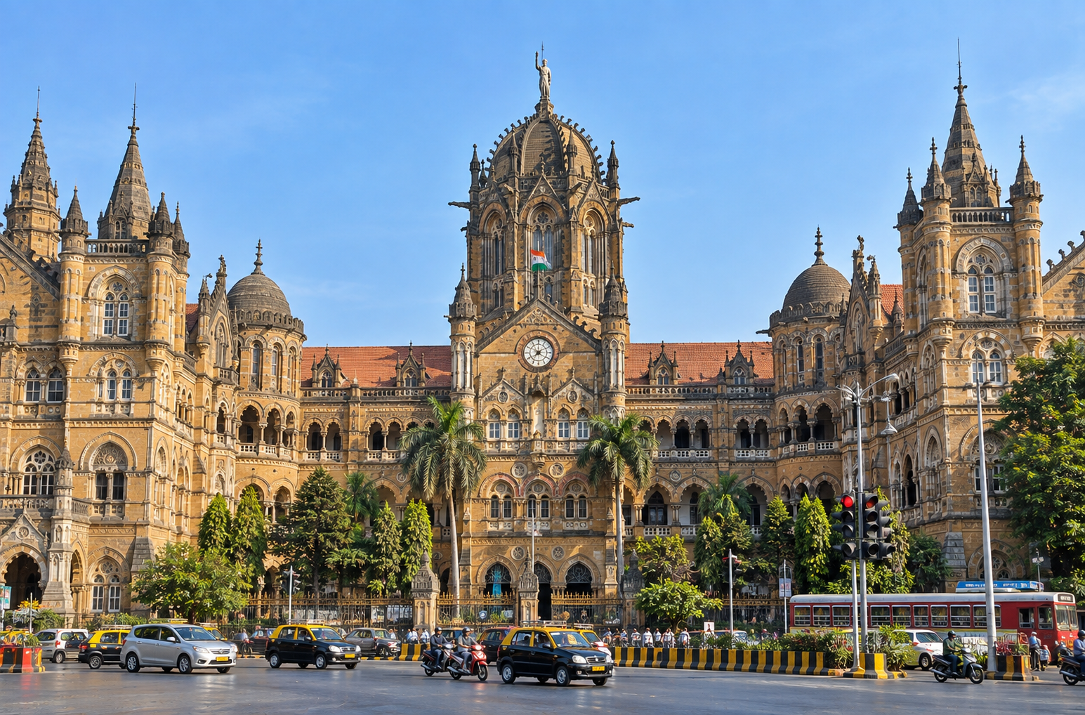 CST (Chhatrapati Shivaji Terminals) - Show from Running Bus