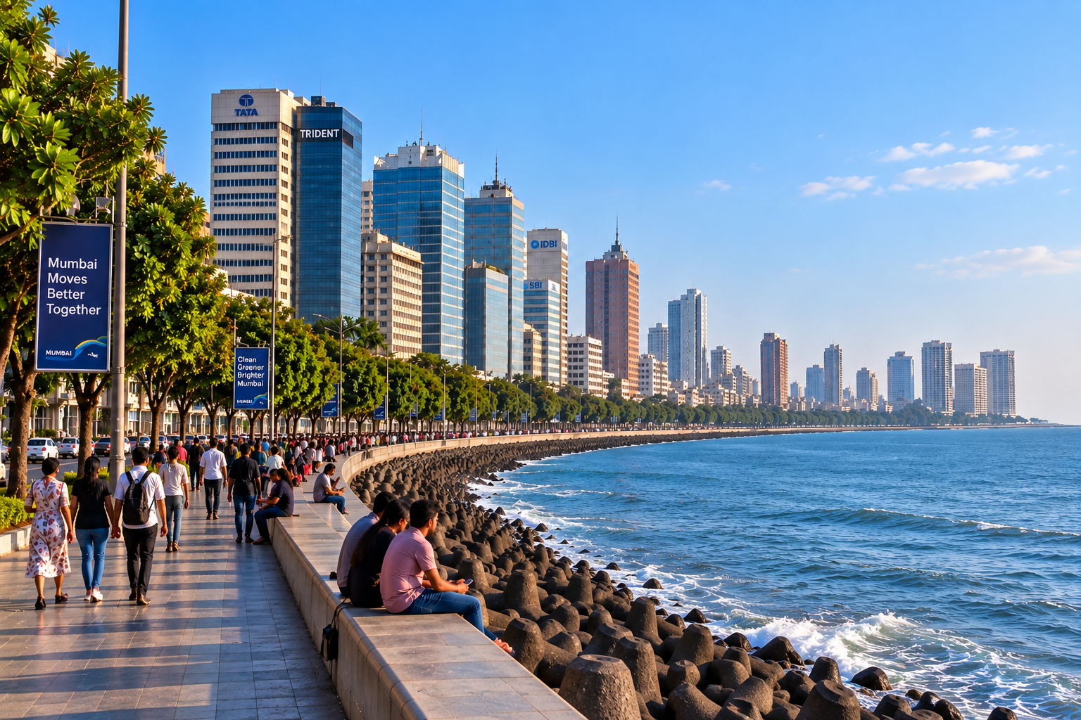 Nariman Point - Show from Running Bus