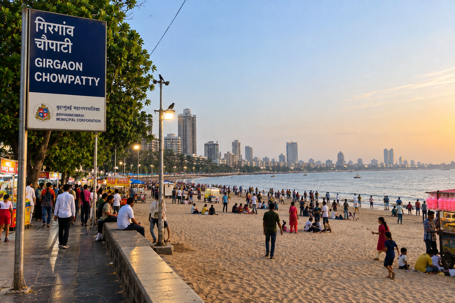 Girgaon Chowpatty - Show from Running Bus