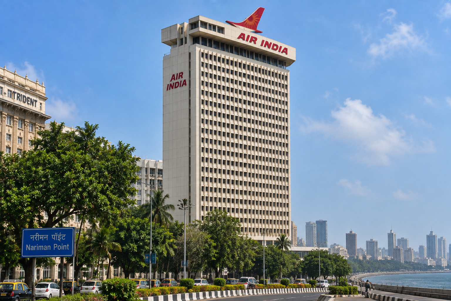 Air India Tower - Show from Running Bus